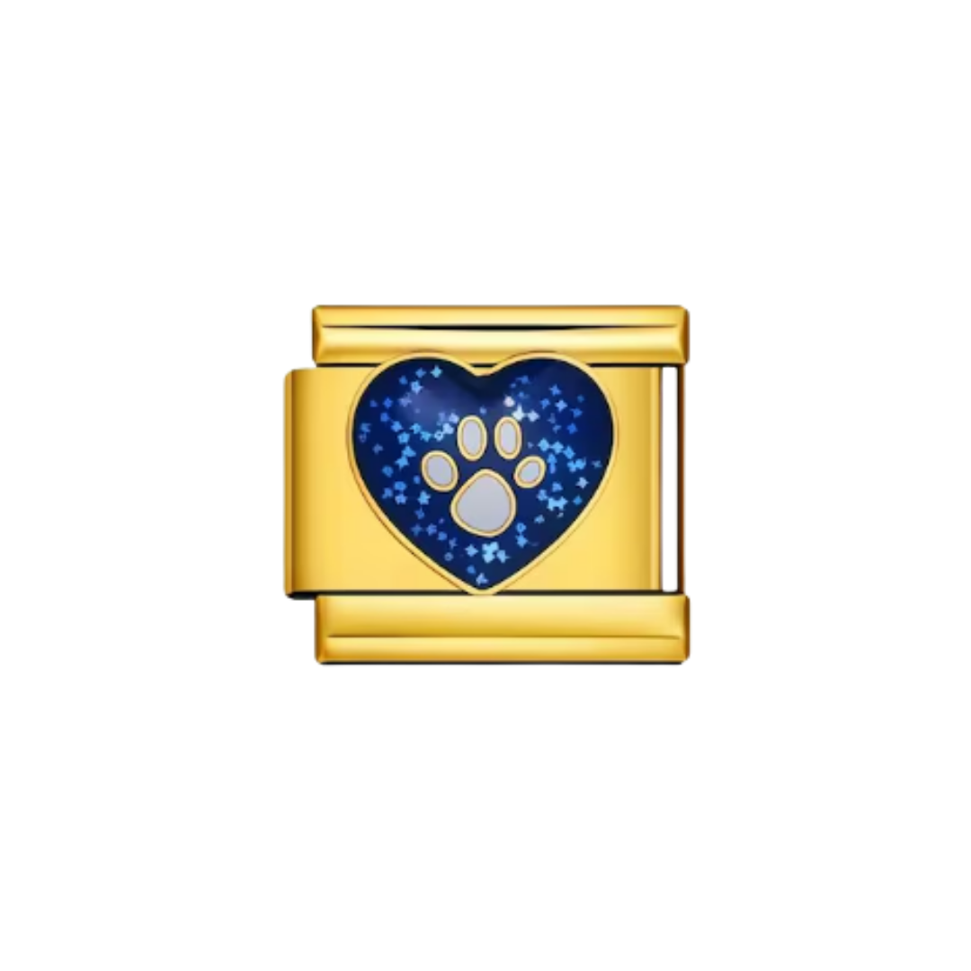 Little blue heart paw print