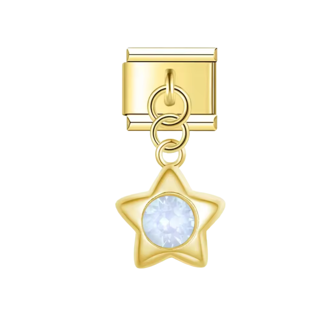 White gem star dangle