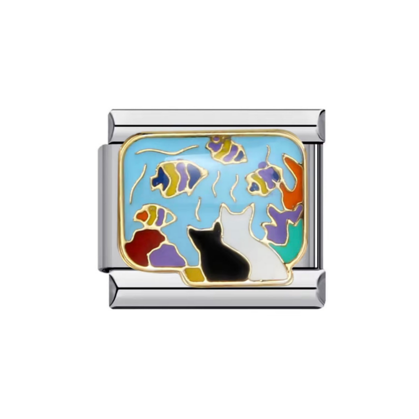 Cats eyeing the fishies