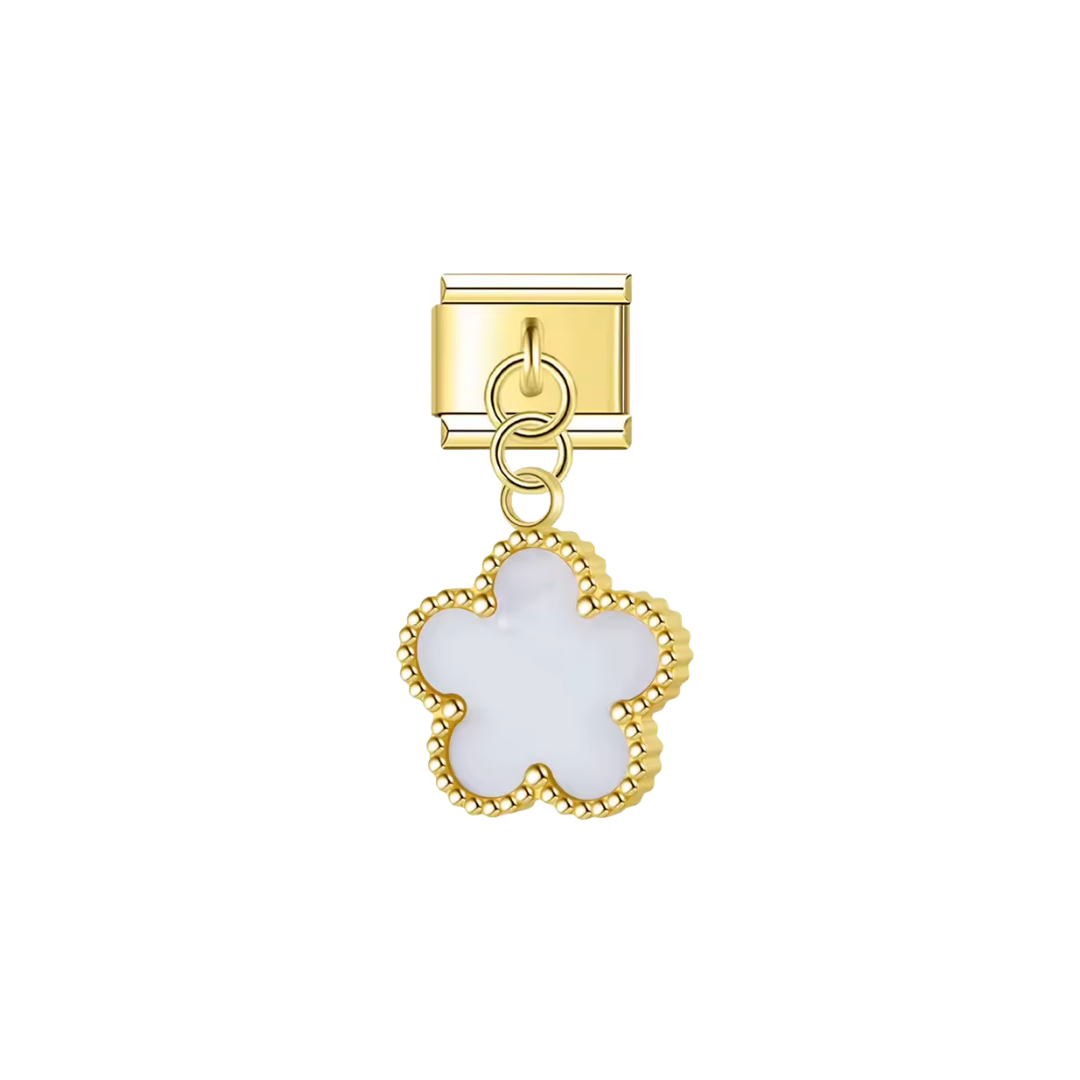 White Flower Dangle Charm