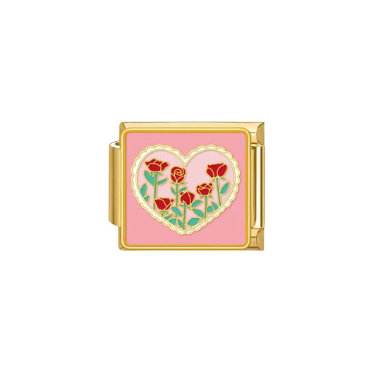 Pink rose heart