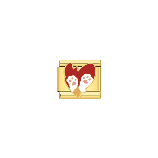 Red paw print heart