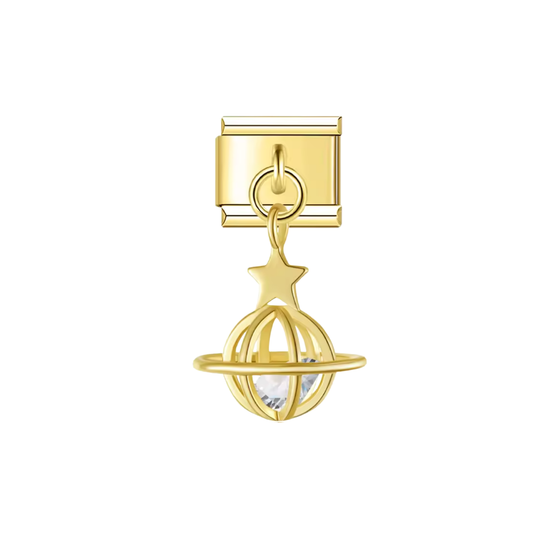 Gold Saturn Star Dangle