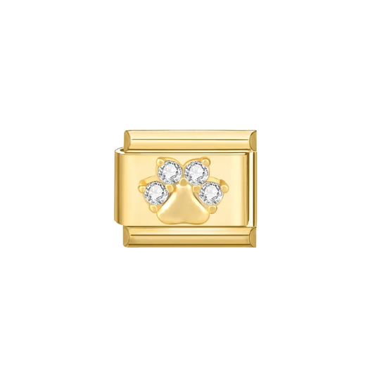 Gold diamond paw print