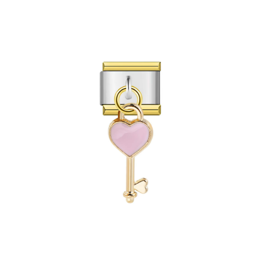 Pink Heart Dangle Key