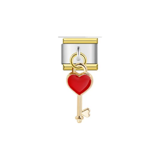 Red Heart Dangle Key