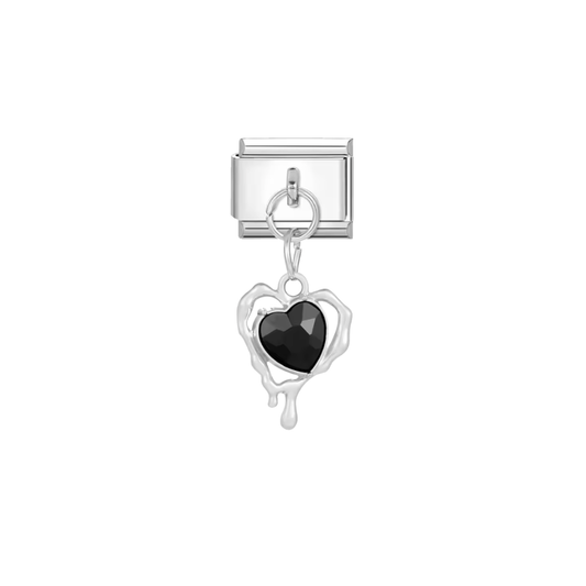 Black Jem Heart Dangle