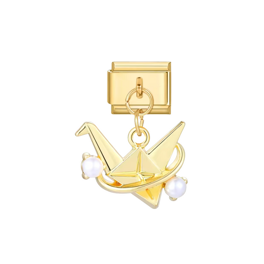 Golden crane dangle